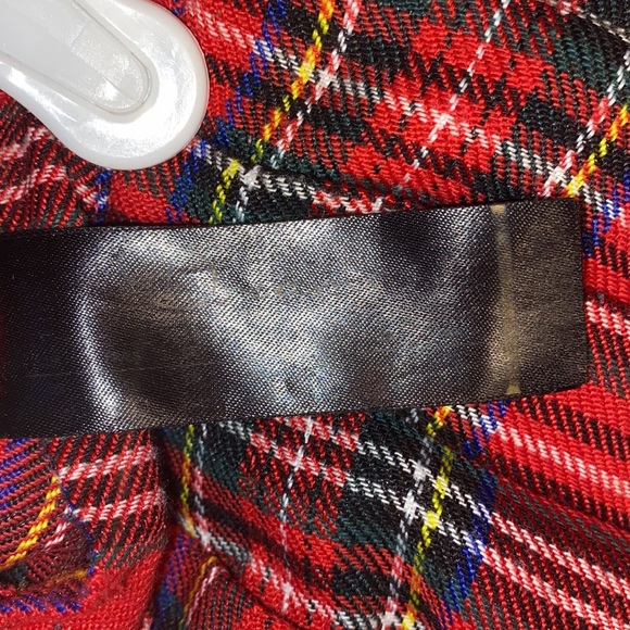 Ladies used Super Sexy Adult industry mini plaid red tartan skirt Velcrow sz S-M - Picture 6 of 7